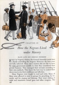 School textbook page titled How the Negroes Lived under Slavery